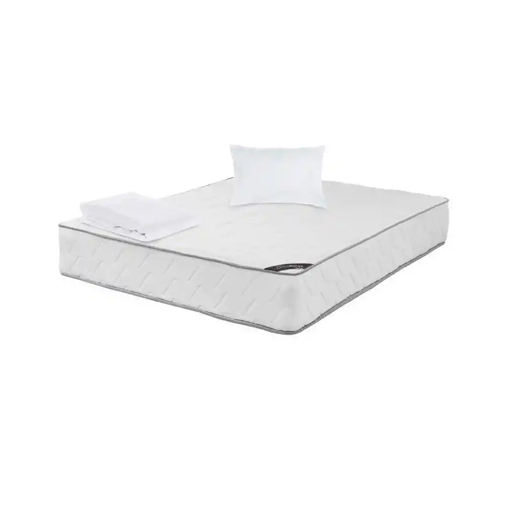 Colchón Spring Semidoble (120 X 190 Cm) Ortx Resortado Semisuave Protector + Almohada