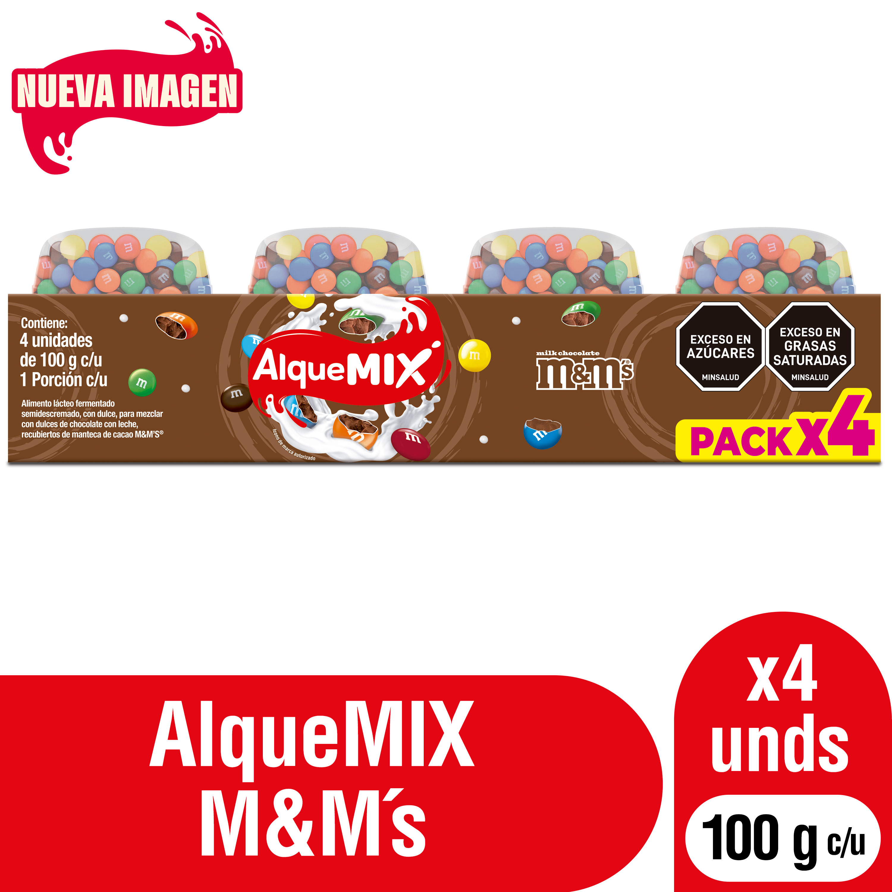 Alqueria Yogurt Con Cereal Alquemix M&M 4 x 100 g