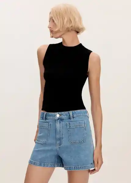 Short Clea Tejano Medio Talla 38 Mujer Mango