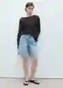 Bermuda Anne Tejano Medio Talla 38 Mujer Mango