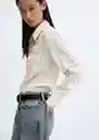 Camisa Basic Crudo Talla XS Mujer Mango