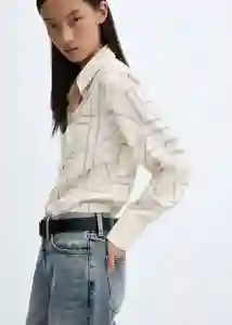 Camisa Basic Crudo Talla XS Mujer Mango