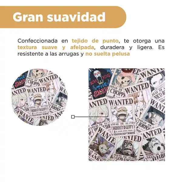 Manta Con Forma de Maletin Serie One Piece Miniso