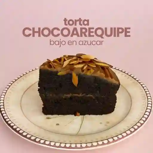 Porción torta chocoarequipe saludable