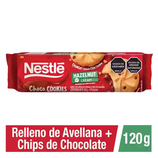 Galletas Choco Cookies NESTLÉ rellenas de avellana y chips x 120g