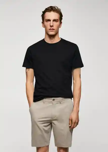 Camiseta Cherlo Negro Talla L Hombre Mango