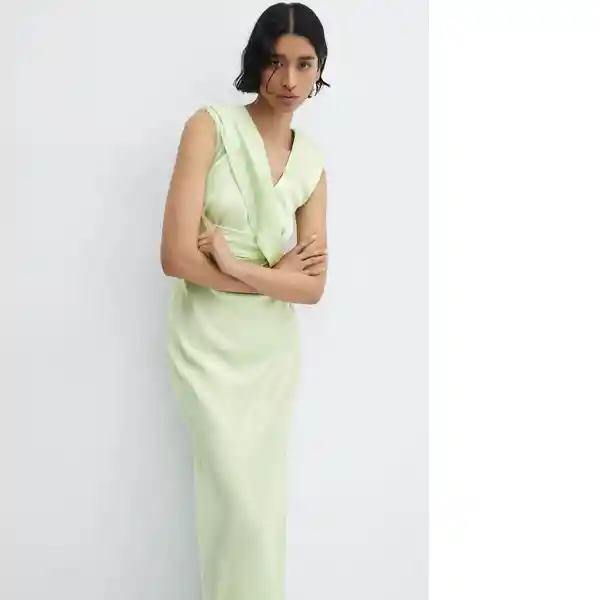 Vestido Lirio-a Verde Talla M Mujer Mango