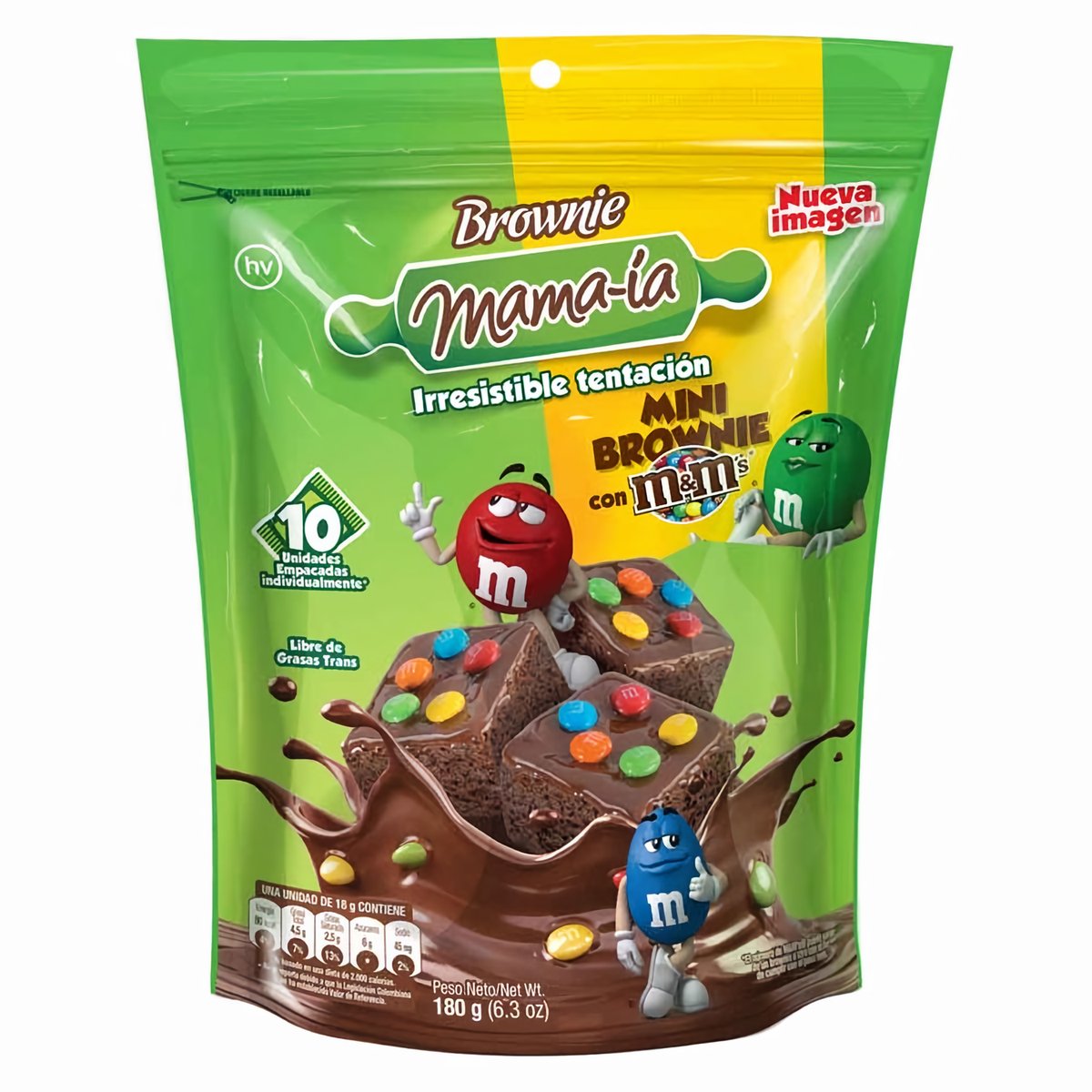 Mama-Ía Mini Brownie con M&M 180 g