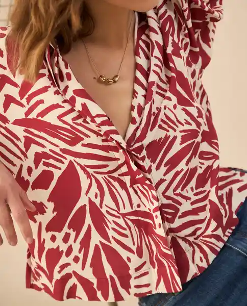 Camisa Rojo Rio Oscuro Talla M 611G015 Esprit