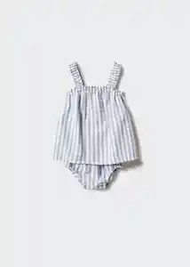 Vestido Vichyg Azul Talla 69 Niños Mango