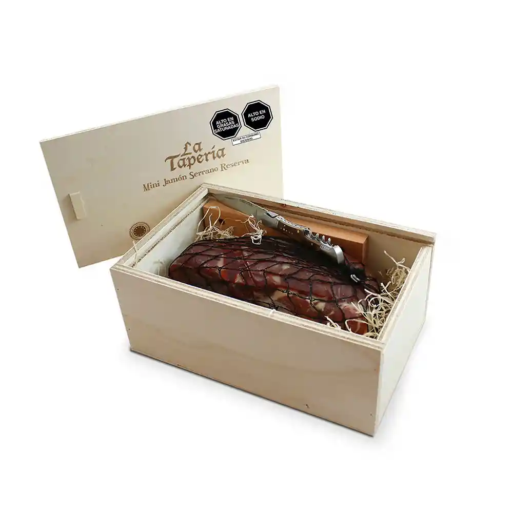 Mini Jamón Serrano Reserva La Tapería + Caja + Cuchillo