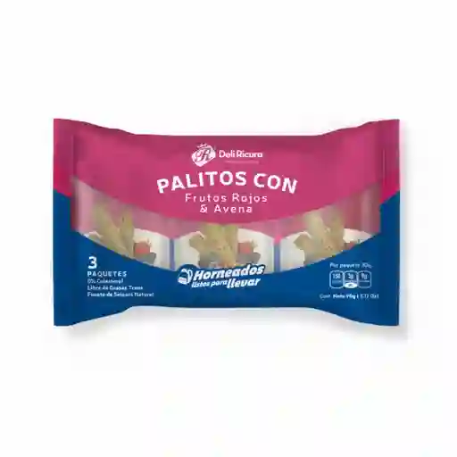 Deli Ricura Palitos Frutos Rojos y Avena