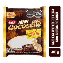 Galletas MINI COCOSETTE Wafer rellenas con crema de coco 16 Unds x 400g
