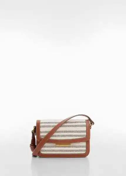 Bolso P Stripes Cuero Talla 99 Mujer Mango