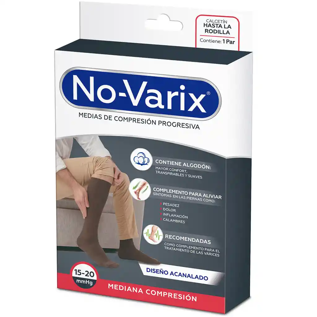 No-Varix Calcetín para Hombre Compresión Media 