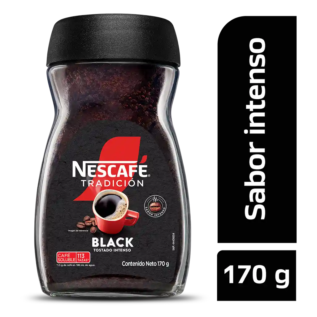 Café instantáneo NESCAFÉ Tradición Black tostado intenso x 170g