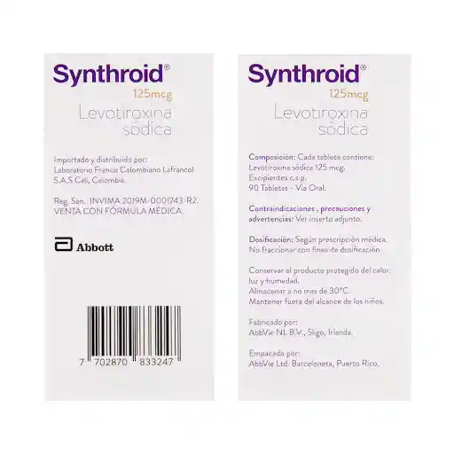 Synthroid Hormona (125 mcg)