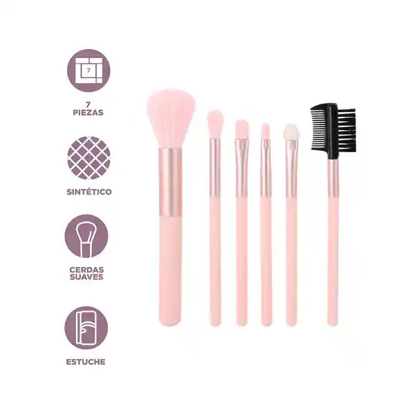 Juego de Brochas Para Maquillaje Portátiles Serie Miniso