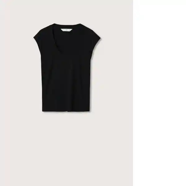 Camiseta Flipi Negro Talla L Mujer Mango