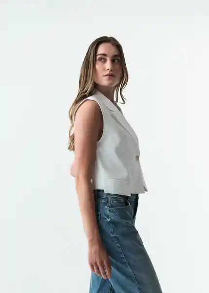 Chaleco Mujer Crudo Puro Claro Talla L 423G035 Naf Naf