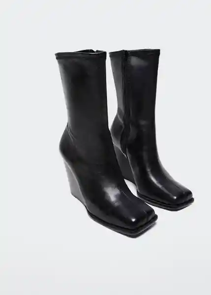 Botin Plim Negro Talla 40 Mujer Mango