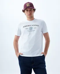 Camiseta Hombre Blanco Talla M 849F013 Americanino