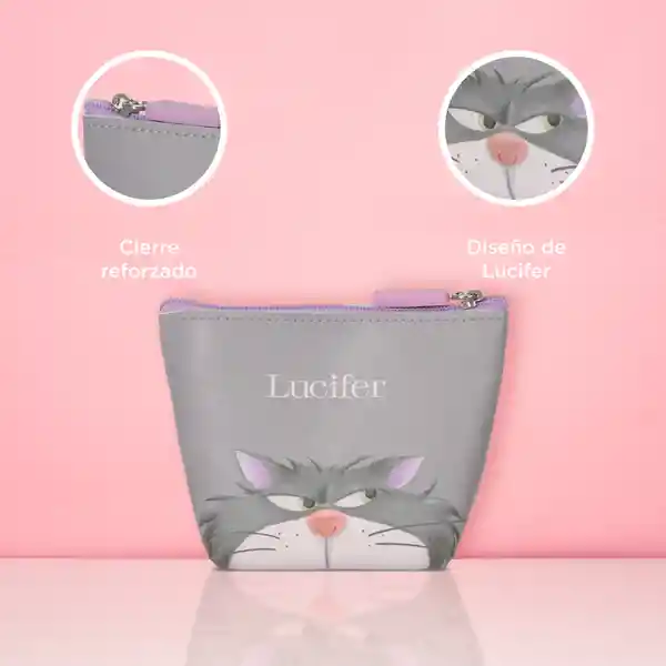 Monedero Disney Cat Colección Lucifer Gris Miniso