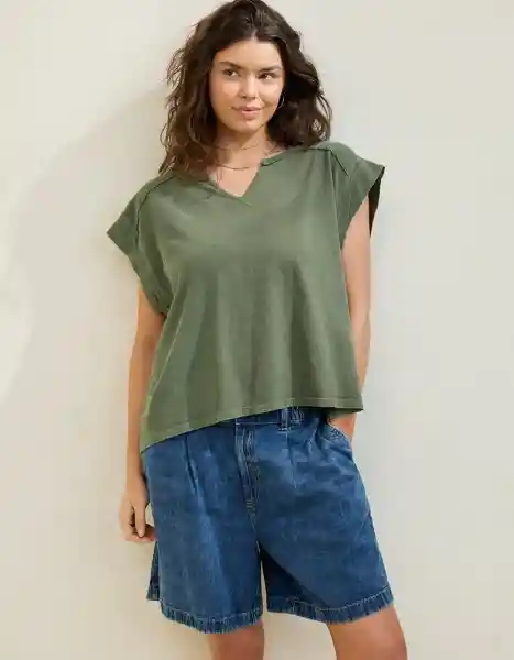 Camiseta Aerie Verde Talla Medium 3854331 American Eagle