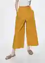 Pantalón Trona-H Mostaza Talla S Mujer Mango