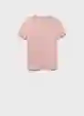 Camiseta Belmonte Rosa Pastel Talla M Mujer Mango