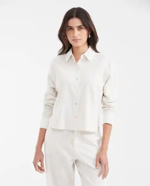Camisa Stripe Crop Crudo Pristino Claro Talla XS Chevignon