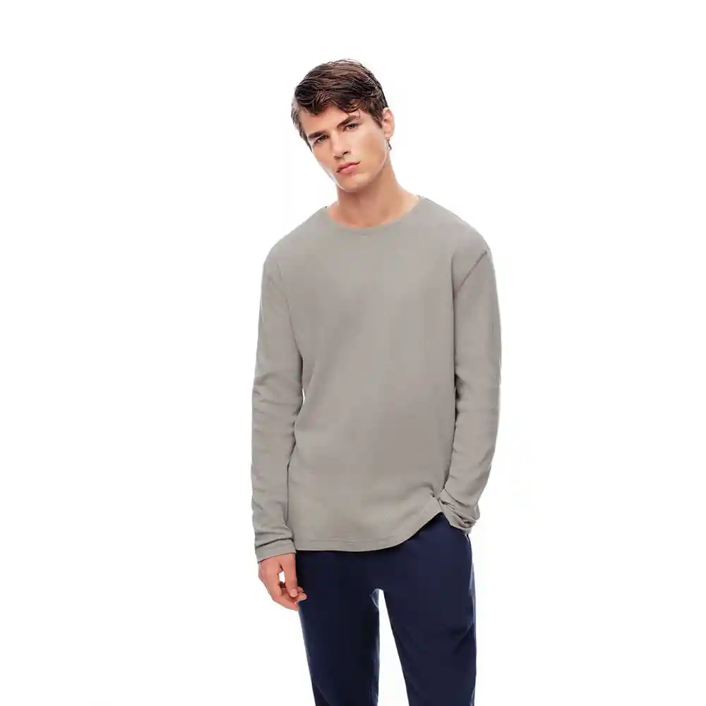 Camiseta Manga Larga en Algodón Masculino Aiziq Gef Talla S