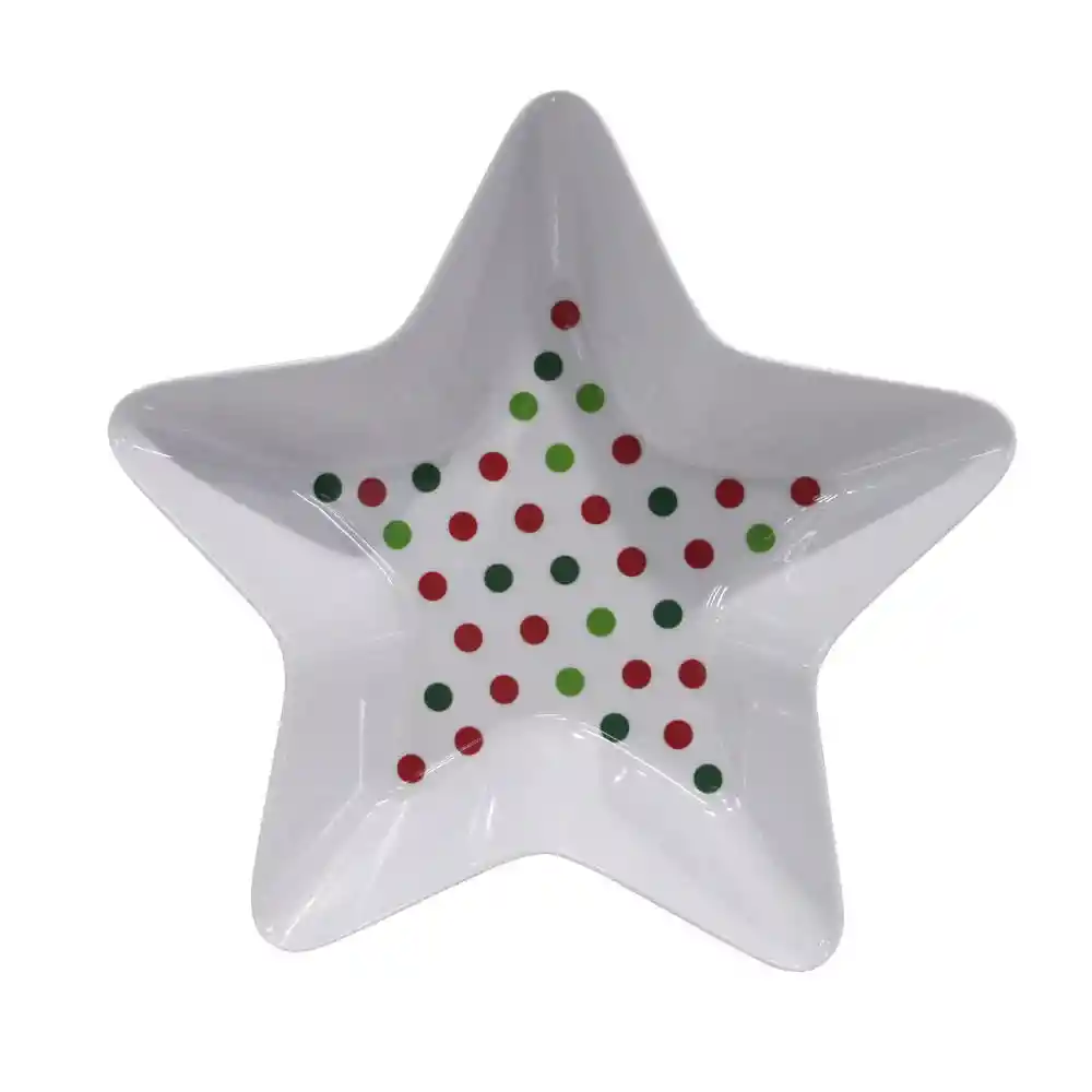 Plato Krea Forma Estrella Navidad Seria