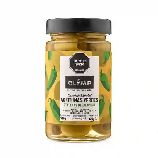 Aceitunas Chalkidiki Verdes Rellenas Con Jalapeño Olymp