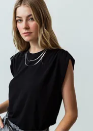 Camiseta Mujer Negro Puro Ultraoscuro M 501G053 Naf Naf