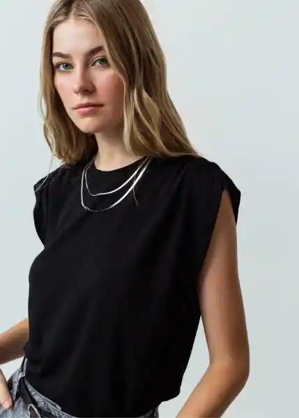 Camiseta Mujer Negro Puro Ultraoscuro M 501G053 Naf Naf