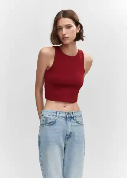 Top Ona-H Vino Talla M Mujer Mango