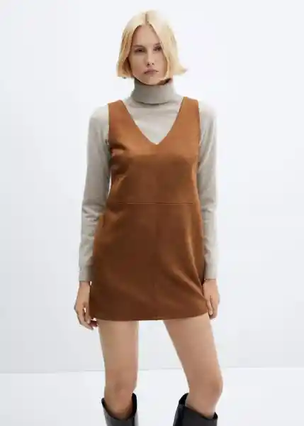 Vestido Elina Cognac Talla XL Mujer Mango