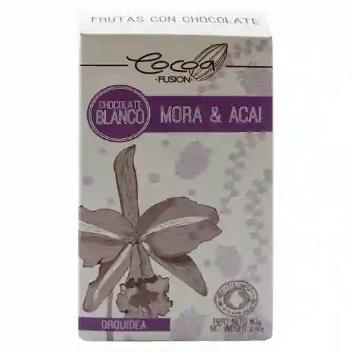 Cocoa Fusion Orquídea Chocolate Blanco Mora Y Acai 60 G