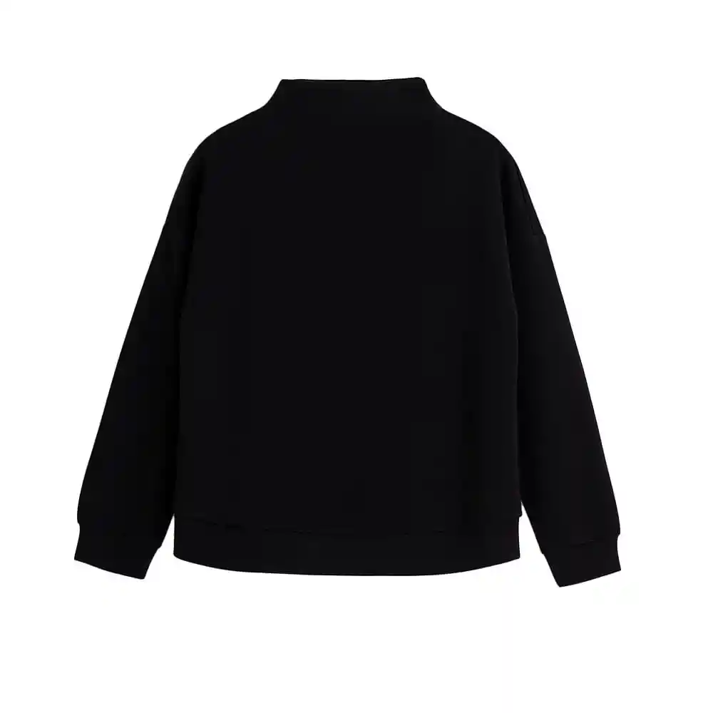 Buzo Cuello Alto en Tejido de Punto Femenino Eutay Punto Blanco