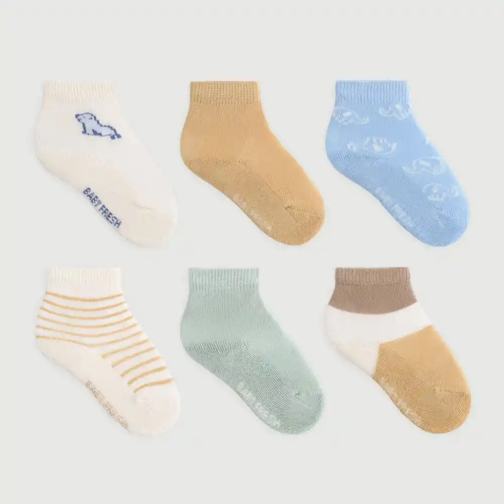 Media Larga en Algodón Bebito Britoy X6 Baby Fresh Talla 0-3m