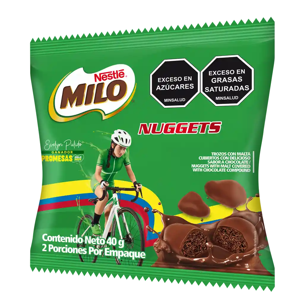 MILO NUGGETS trozos con malta cubiertos sabor chocolate x 40g