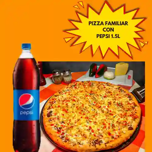 Pizza Familiar Mexicana y Pepsi 1.5L