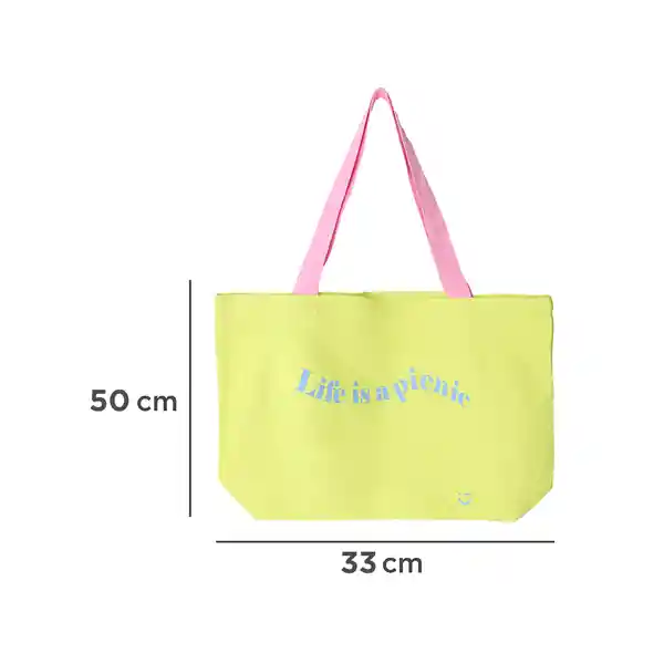 Bolsa de Compras Life is a Picnic Amarillo Miniso