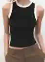Top Fine Negro Talla XS Mujer Mango
