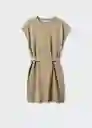 Vestido Nita Khaki Talla S Mujer Mango