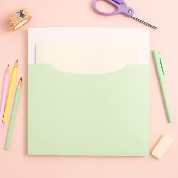 Carpeta Porta Documentos Tipo Sobre Serie Lime Miniso