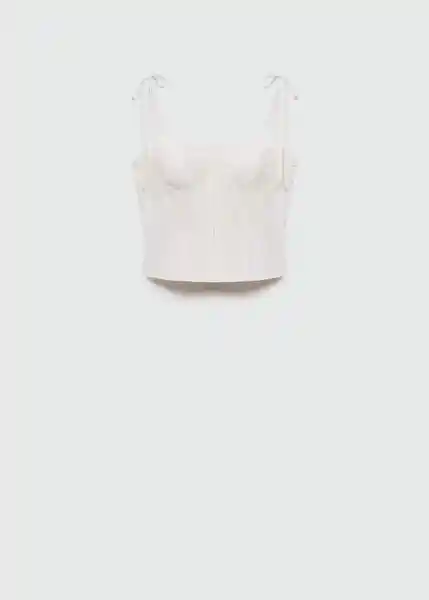 Top Olivia Offwhite Talla XS Mujer Mango