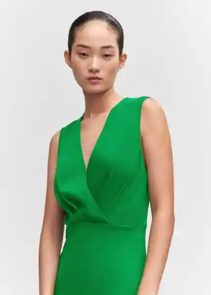 Vestido Manzana Verde Talla L Mujer Mango