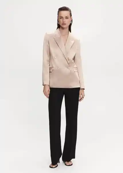 Blazer Americana Nico Beige Talla XL Mujer Mango